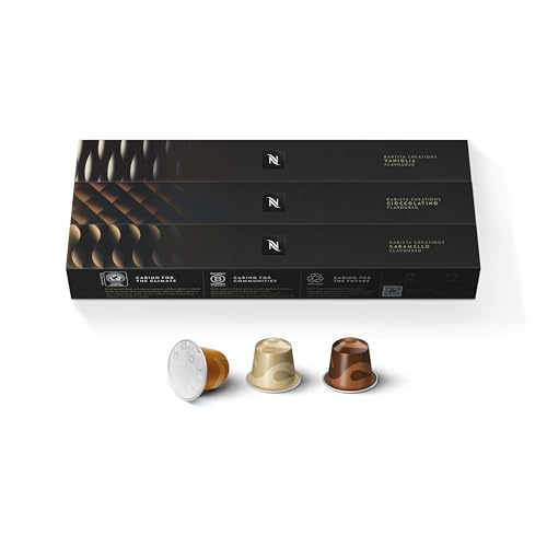 Nespresso Barista Flavored Pack (Vaniglia, Cioccolatino, Caramello), 30 Pods, Nespresso Original Line