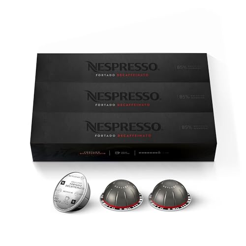 Nespresso Fortado Decaffeinato, Gran Lungo, 30 Pods, Nespresso Vertuo Line