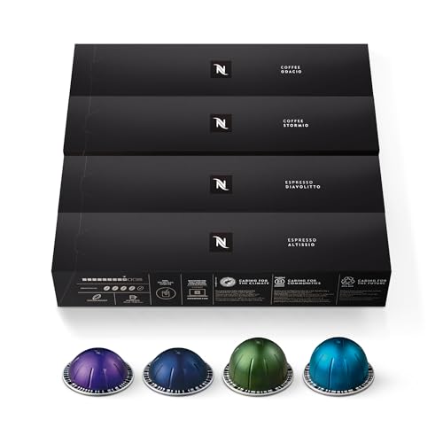 Nespresso Variety Pack (Odacio, Stormio, Diavolitto, Altissio), 40 Pods, Nespresso Vertuo Line