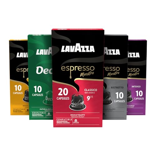 Lavazza Espresso Variety Pack (Classico, Ristretto, Intenso, Decaf, Maestro), 60 Capsules