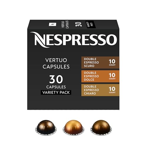 Nespresso Variety Pack (Scuro, Dolce, Chiaro), 30 Pods, Nespresso Vertuo Line