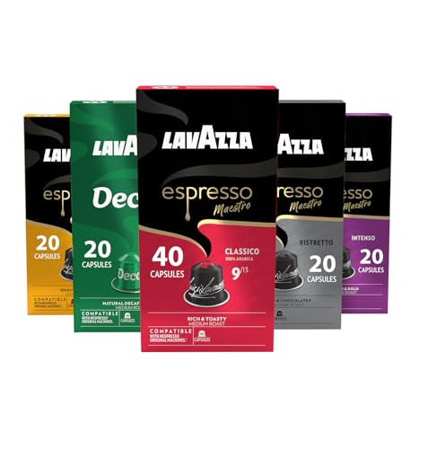 Lavazza Espresso Variety Pack (Classico, Ristretto, Intenso, Decaf, Maestro), 120 Capsules