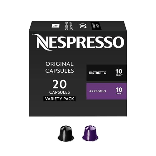 Nespresso Dark Roast Variety Pack, (Ristretto, Arpeggio), 20 Pods, Nespresso Original Line