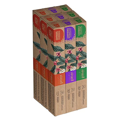 Mood Espresso, 3 Flavors: Organic Colombian, Brazilian Cerrado, Ethiopian Sidamo, 90 Capsules