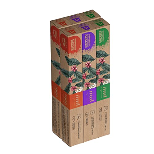 Mood Espresso, 3 Flavors: Organic Colombian, Brazilian Cerrado, Ethiopian Sidamo, 60 Capsules