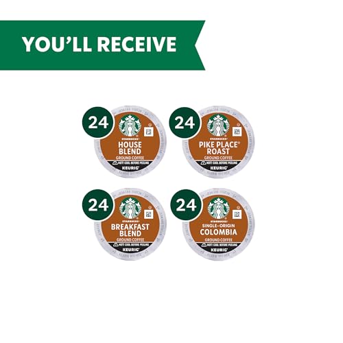 Starbucks Variety Pack (Pike Place Roast, House Blend, Breakfast Blend, Colombia), K-Cup Coffee Pods, 96 K-KUP Pods - Image 2