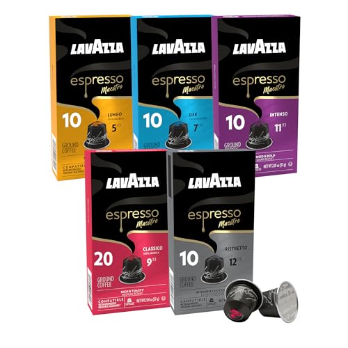Lavazza Espresso Maestro Variety Pack (Lungo, Dek, Intenso, Classico, Ristretto), 10 Capsules (Pack of 6)