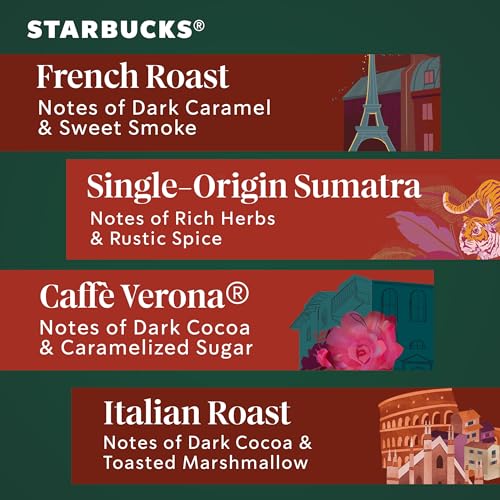 Starbucks Variety Pack (French Roast, Sumatra, Caffe Verona, Italian Roast), K-Cup Coffee Pods, 96 K-KUP Pods - Image 4