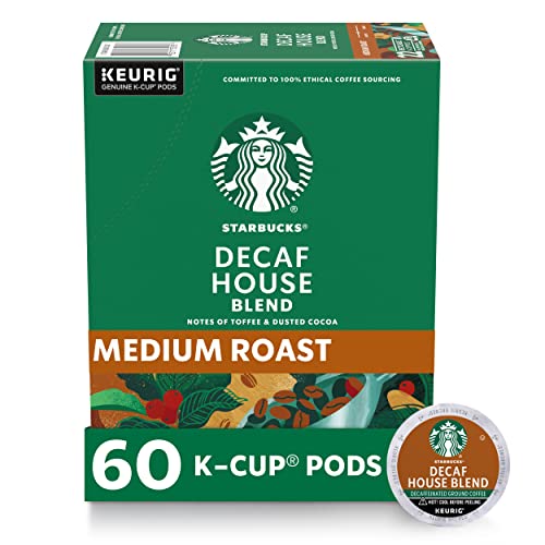 Starbucks Decaf House Blend, K-Cup Coffee Pods, 60 K-KUP Pods