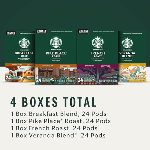 Starbucks Variety Pack (Veranda Blend, Pike Place, Breakfast Blend, French Roast), K-Cup Coffee Pods, 60 K-KUP Pods - Image 5