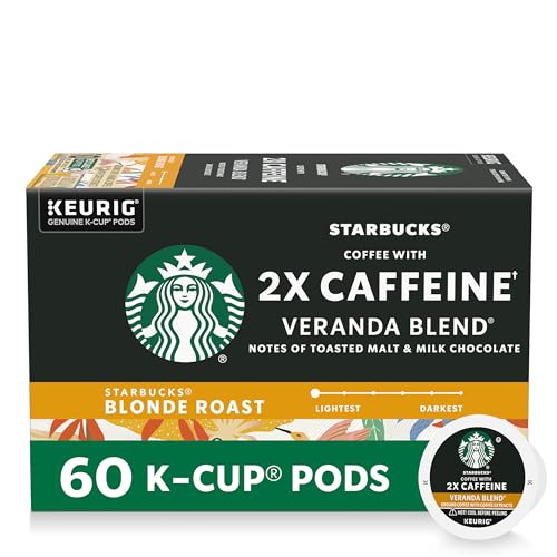 Starbucks 2X Caffeine Veranda Blend, K-Cup Coffee Pods, 60 K-KUP Pods​