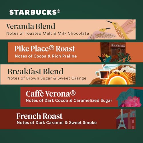 Starbucks Variety Pack (Veranda Blend, Pike Place, Breakfast Blend, French Roast), K-Cup Coffee Pods, 40 K-KUP Pods - Image 4